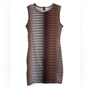 SHEIN Geometric Brown and Black Dress